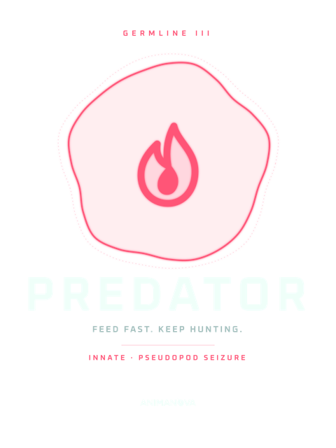 Dessëni sun la majëuta: PREDADËUR · PRESA DL PSEUDOPOD